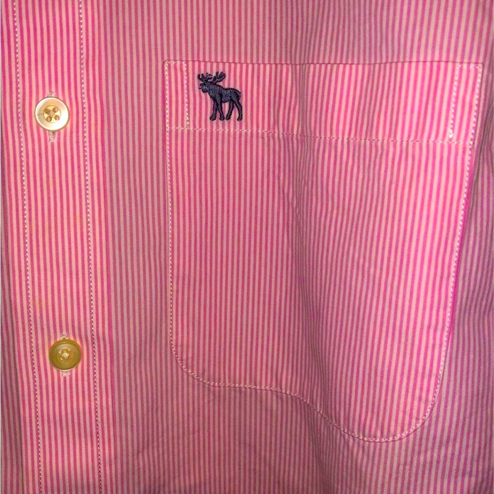 Abercrombie Fitch dress long shirt striped buttonfront pink stripes Men Fashion